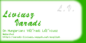 liviusz varadi business card